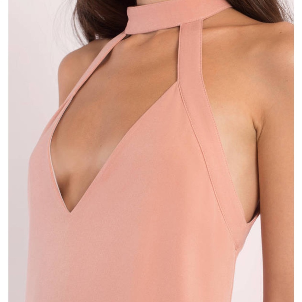 Rose Color V-Neck shift Dress - Picture 5 of 5